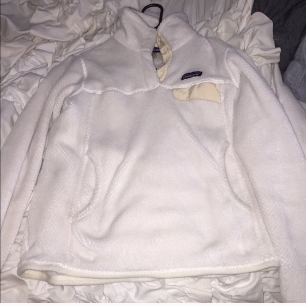 White Patagonia Re tool Snap T